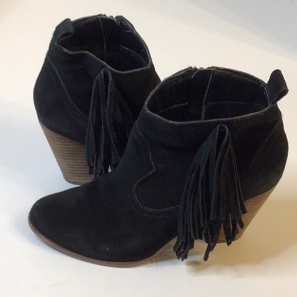 STEVE MADDEN OHIO BLACK LEATHER UPPER ANKLE HEELS BOOT SZ 7.5 M - Picture 14 of 16